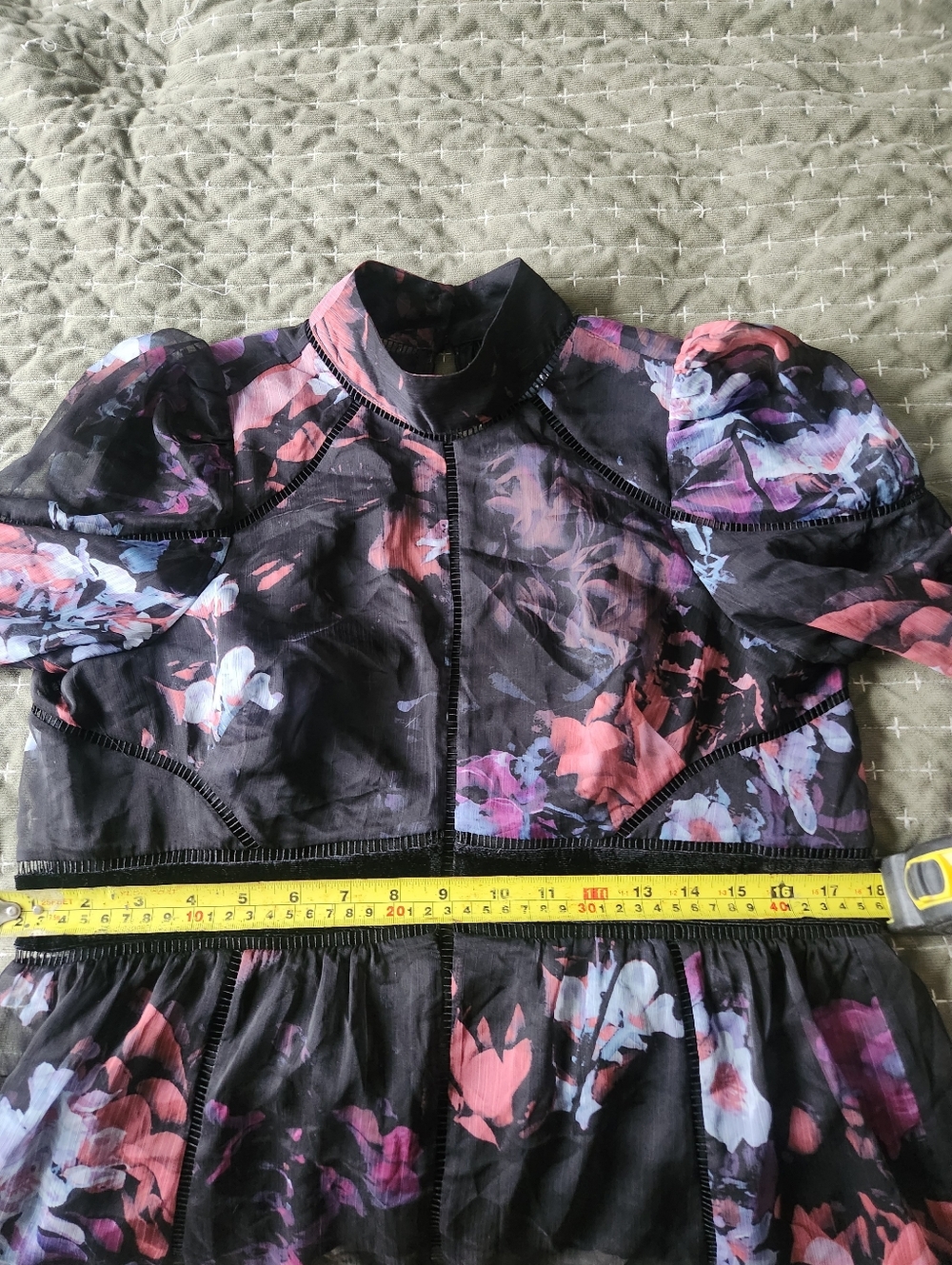 Ted Baker Black Floral Sheer Blouse - Picture 13 of 14